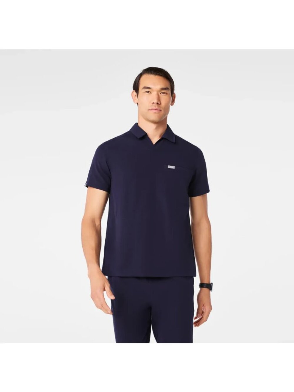 FIGS Men's Blue Polo Scrub Top, Size XXL